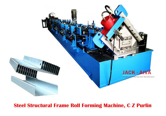 خرید 15KW فولاد فریم رول شکل گیری ماشین کار سنگین CZ Purlin ماشین کنترل PLC online manufacture