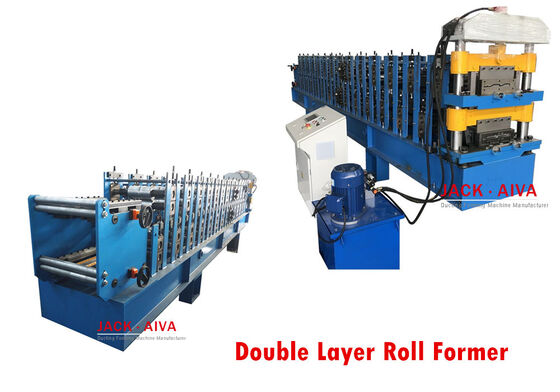 kupować AC380V 50HZ Podwójna warstwa maszyna do formowania rolki 5,5kw Maszyna do tworzenia metalowych blach dachowych online manufacture