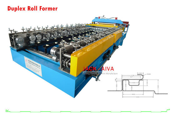 kupować 7.5kw konstrukcyjna maszyna do formowania rol 18 stacji dupleks maszyna do formowania rol dla paneli żebrowych online manufacture
