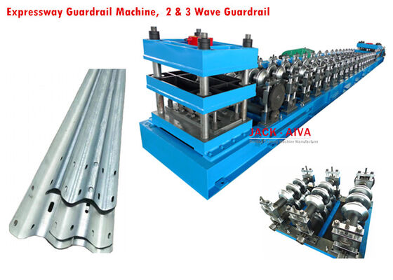 buy Three Wave / Two Wave Guardrail Roll Forming Machine 20 Stations Highway Guardrail Machine online manufacture